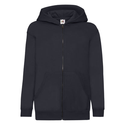 Deep Navy - Front - Fruit Of The Loom Childrens-Kids Unisex Hooded Sweatshirt Jacket