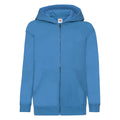Azure Blue - Front - Fruit Of The Loom Childrens-Kids Unisex Hooded Sweatshirt Jacket