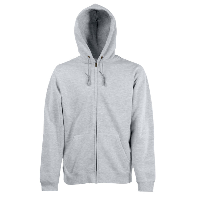 Heather Grey - Front - Fruit Of The Loom Mens Hooded Sweatshirt