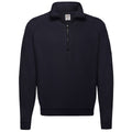 Deep Navy - Front - Fruit Of The Loom Mens Zip Neck Sweatshirt Top
