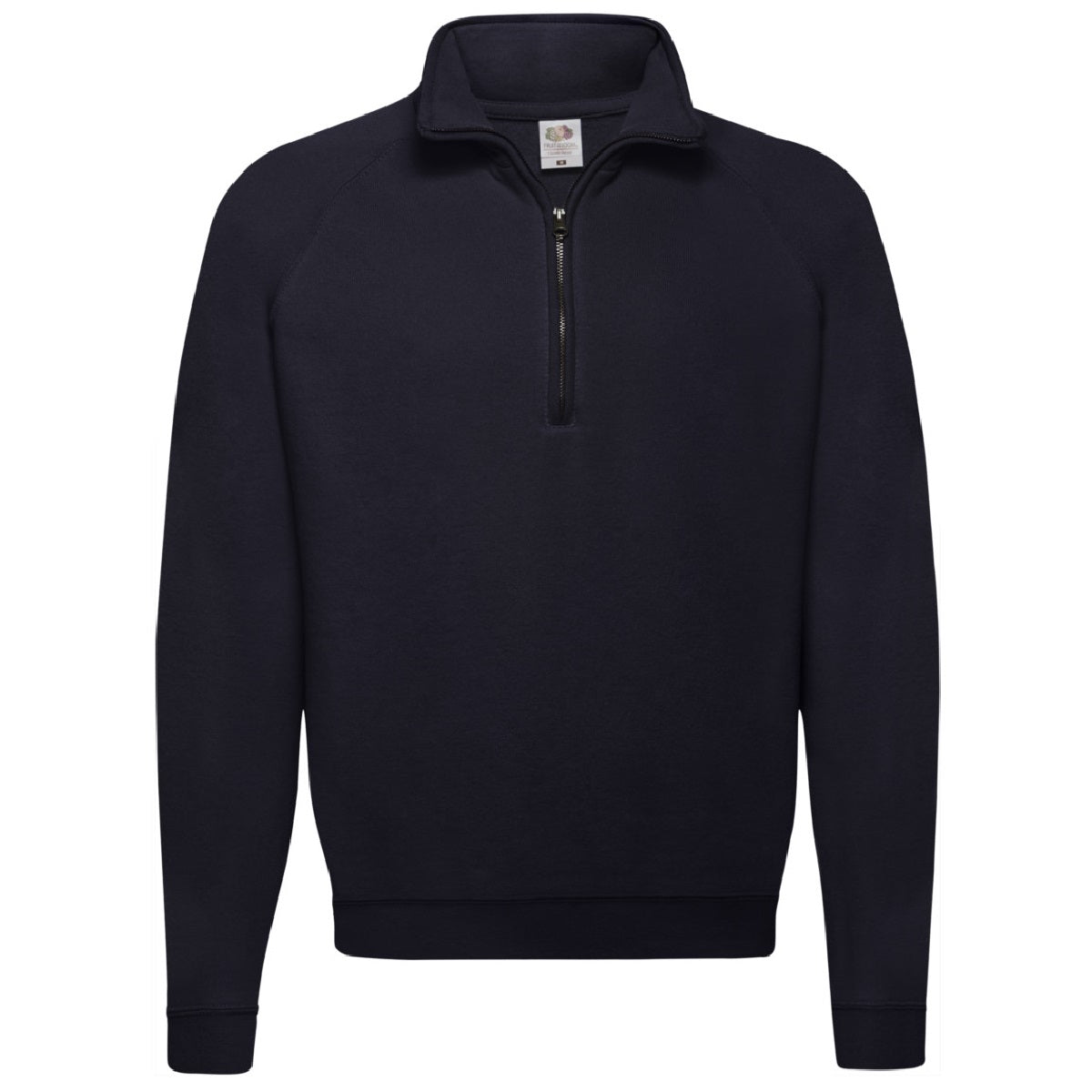Deep Navy - Front - Fruit Of The Loom Mens Zip Neck Sweatshirt Top