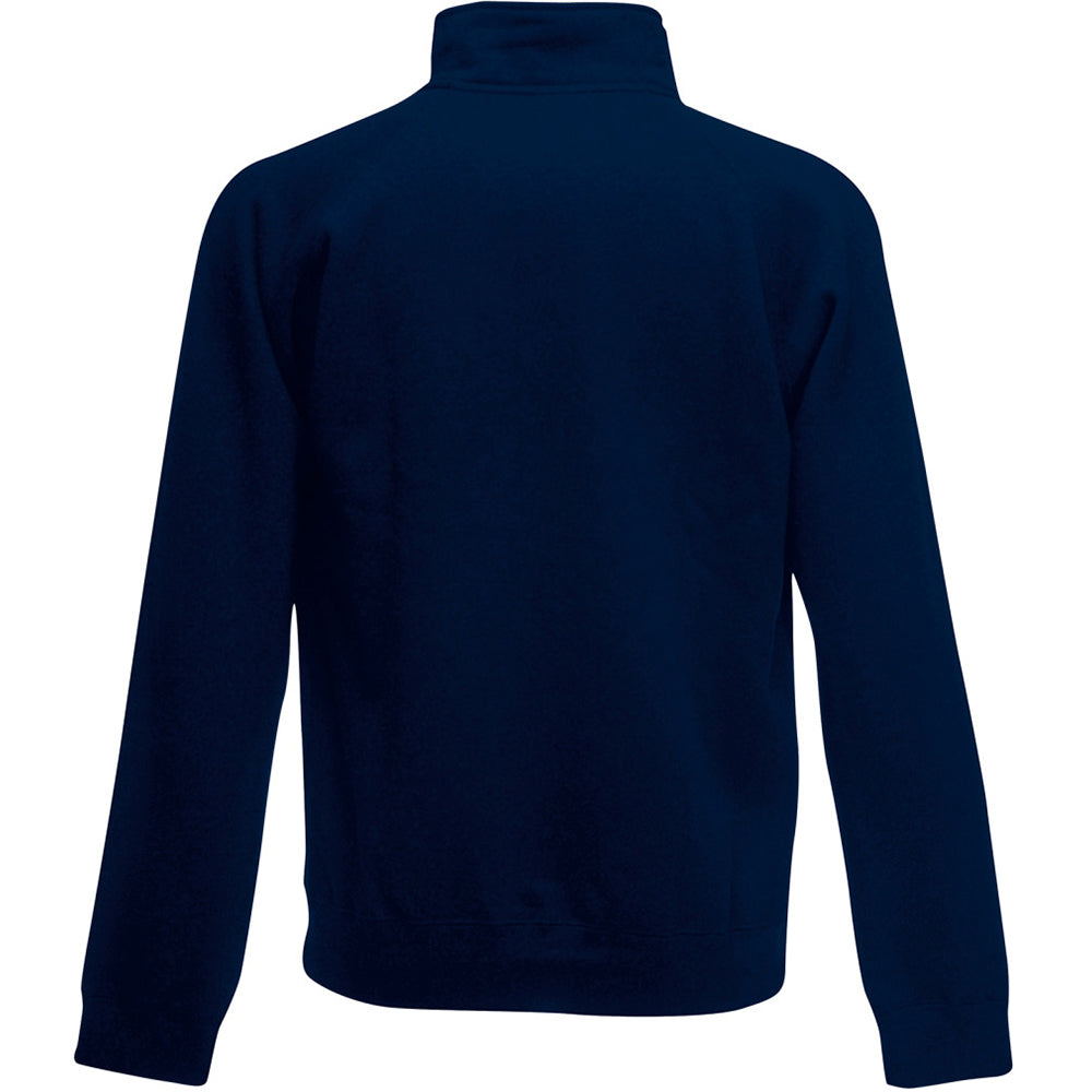 Deep Navy - Back - Fruit Of The Loom Mens Zip Neck Sweatshirt Top