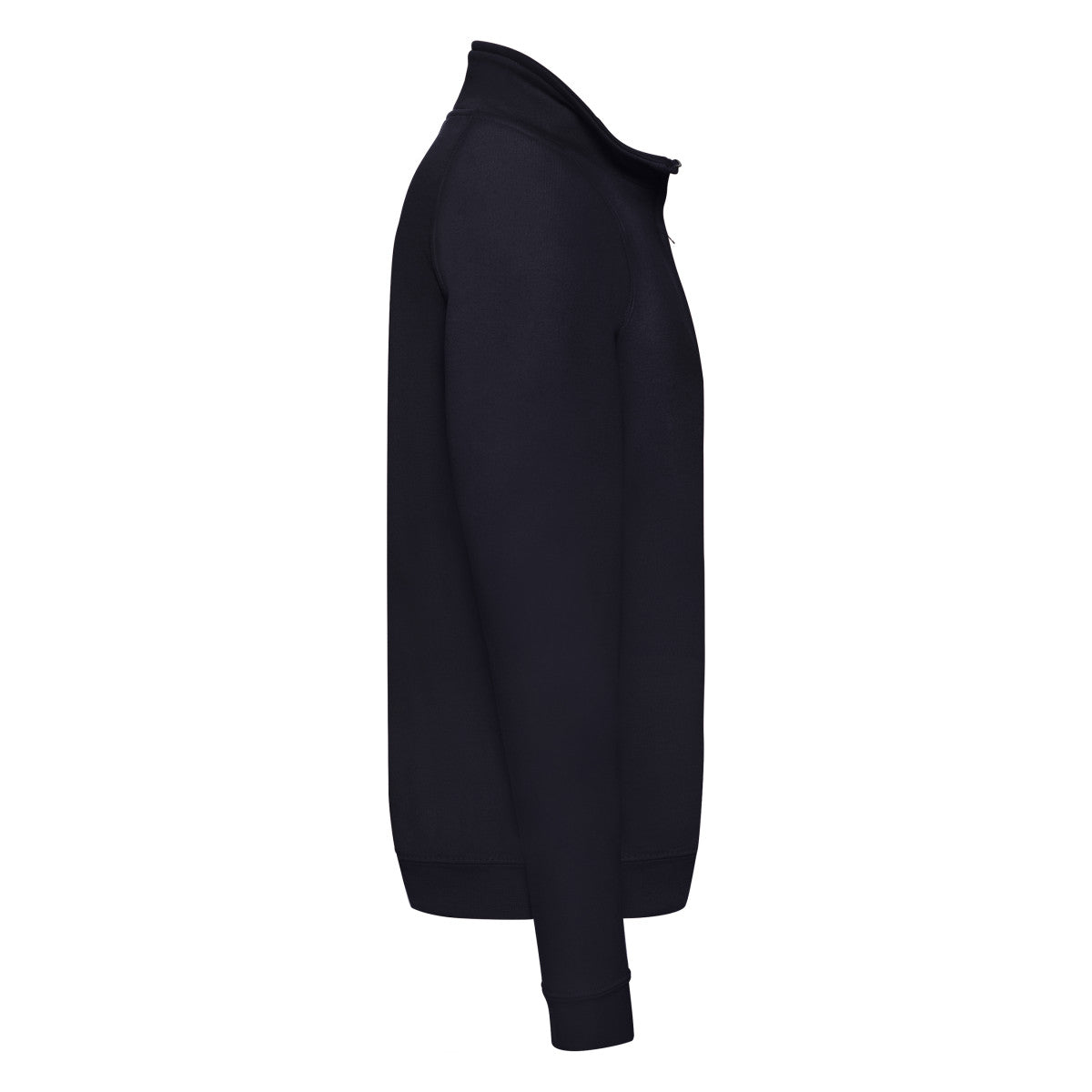 Deep Navy - Side - Fruit Of The Loom Mens Zip Neck Sweatshirt Top
