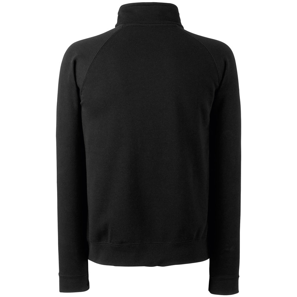 Black - Back - Fruit Of The Loom Mens Zip Neck Sweatshirt Top