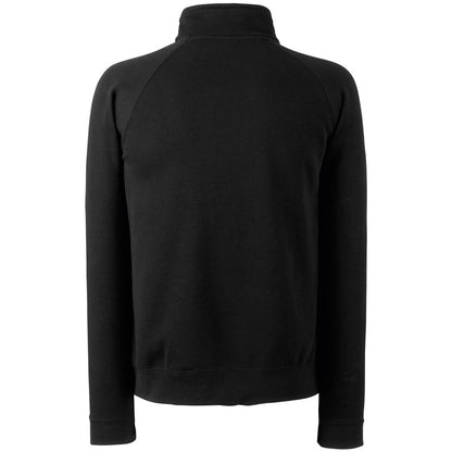 Black - Back - Fruit Of The Loom Mens Zip Neck Sweatshirt Top