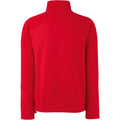 Red - Back - Fruit Of The Loom Mens Zip Neck Sweatshirt Top