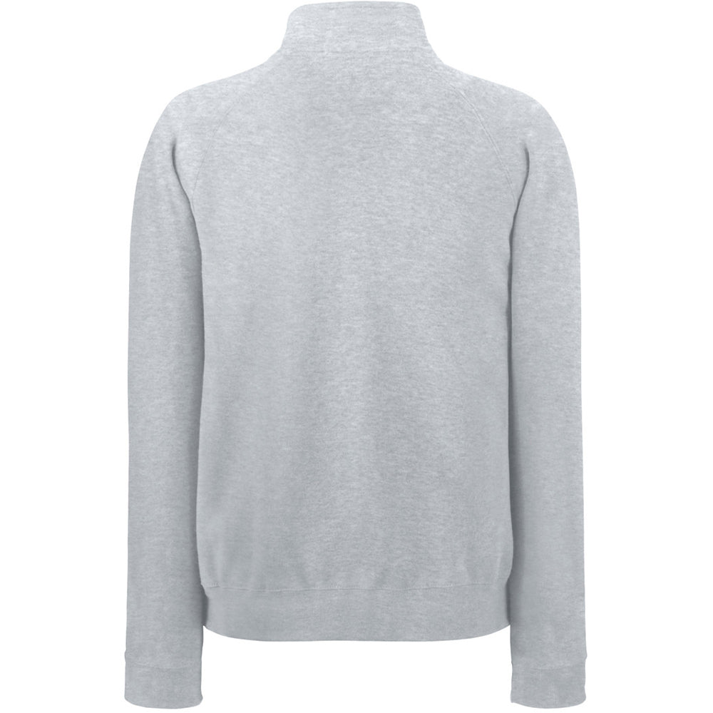 Heather Grey - Back - Fruit Of The Loom Mens Zip Neck Sweatshirt Top