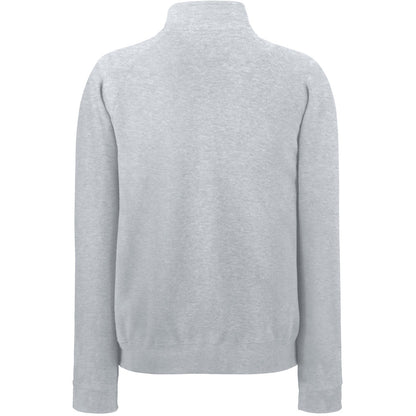 Heather Grey - Back - Fruit Of The Loom Mens Zip Neck Sweatshirt Top