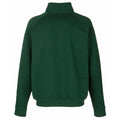 Bottle Green - Back - Fruit Of The Loom Mens Zip Neck Sweatshirt Top