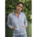 Heather Grey - Side - Fruit Of The Loom Ladies-Womens Lady-Fit Fleece Sweatshirt Jacket