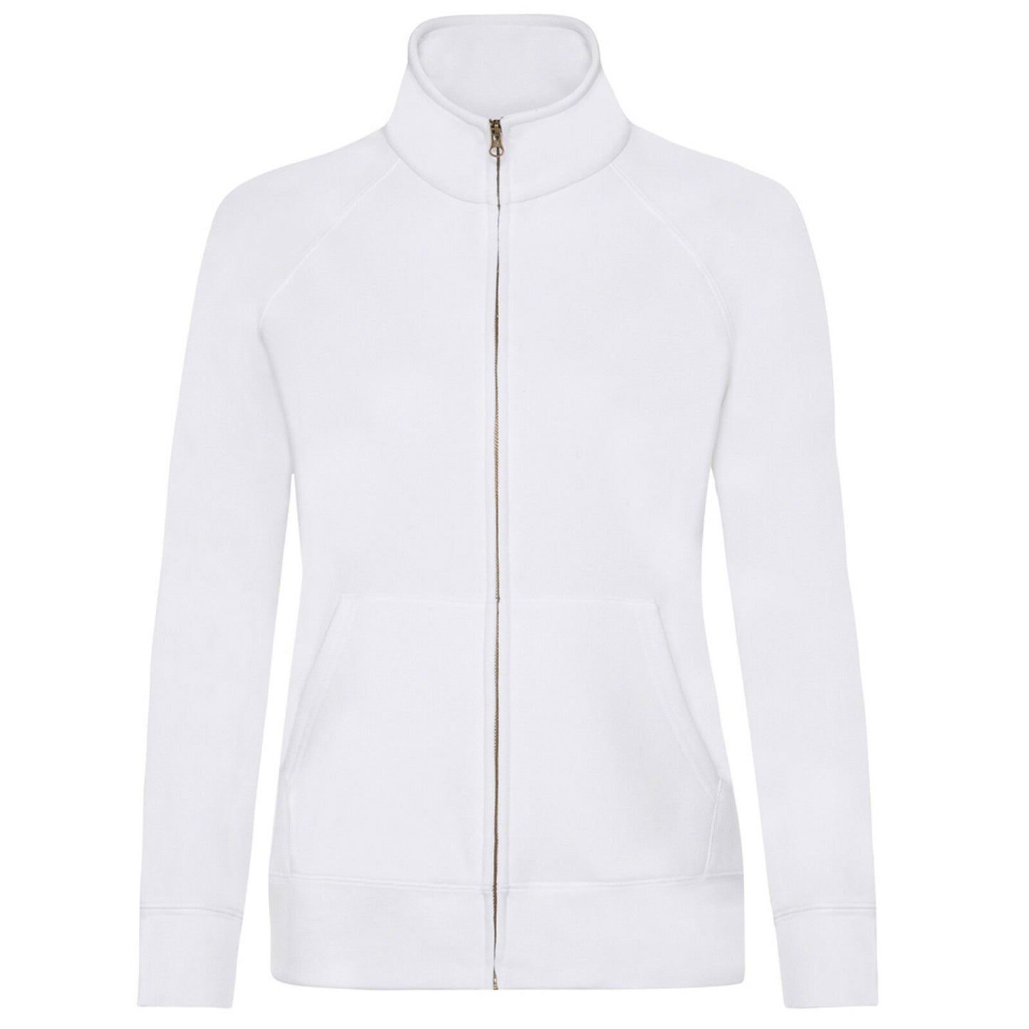 White - Front - Fruit Of The Loom Ladies-Womens Lady-Fit Fleece Sweatshirt Jacket