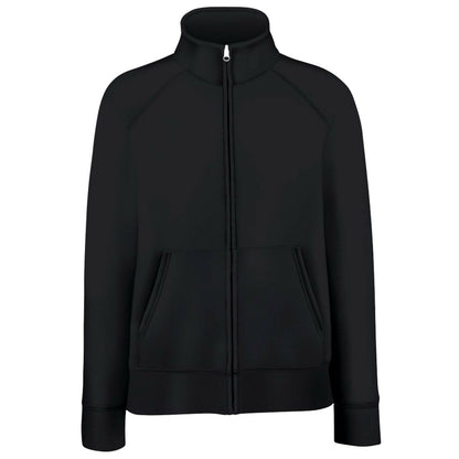 Black - Front - Fruit Of The Loom Ladies-Womens Lady-Fit Fleece Sweatshirt Jacket