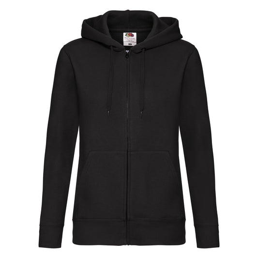 Black - Front - Fruit of the Loom Womens-Ladies Lady Fit Hoodie