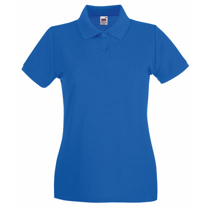 Royal - Front - Fruit Of The Loom Womens-Ladies Premium Fitted Short-Sleeved Polo Shirt