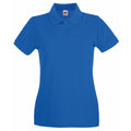 Royal - Front - Fruit Of The Loom Ladies Lady-Fit Premium Short Sleeve Polo Shirt