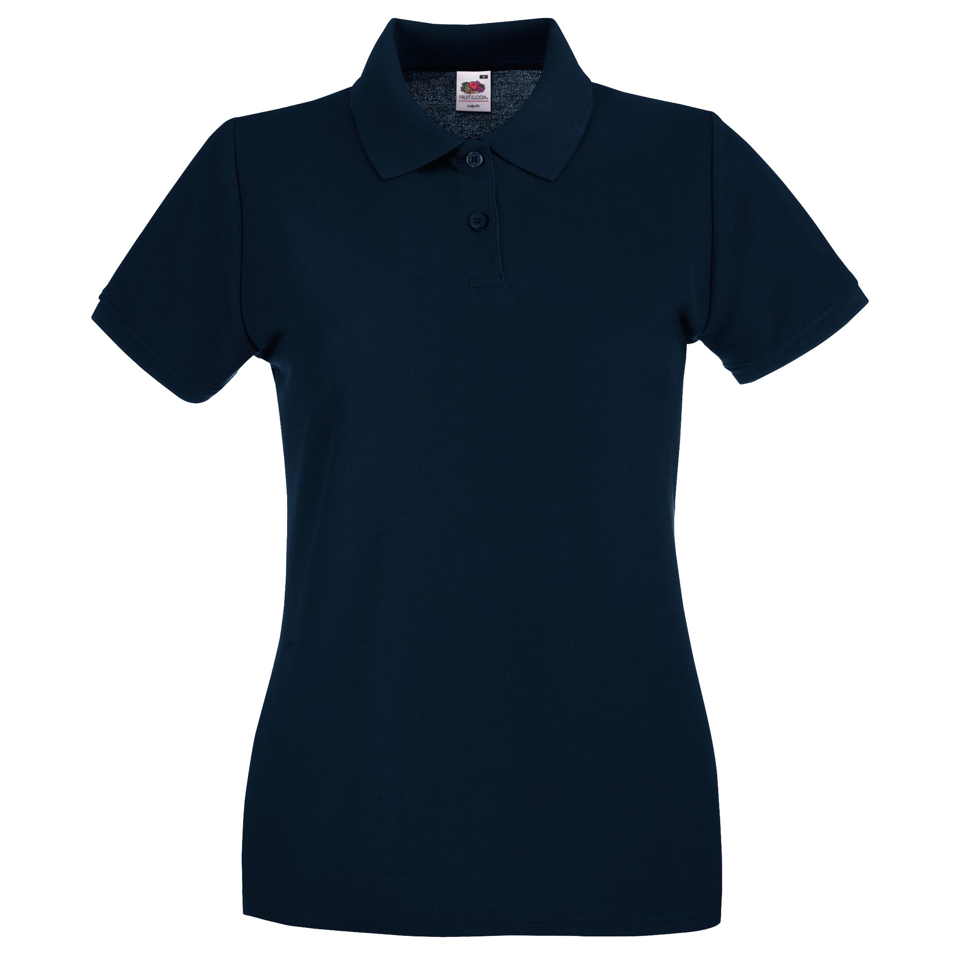 Deep Navy - Front - Fruit Of The Loom Womens-Ladies Premium Fitted Short-Sleeved Polo Shirt