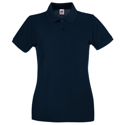 Deep Navy - Front - Fruit Of The Loom Womens-Ladies Premium Fitted Short-Sleeved Polo Shirt