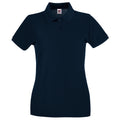 Deep Navy - Front - Fruit of the Loom Womens-Ladies Premium Fitted Short-Sleeved Polo Shirt
