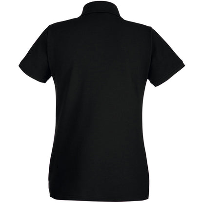 Black - Back - Fruit Of The Loom Womens-Ladies Premium Fitted Short-Sleeved Polo Shirt