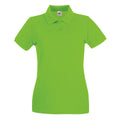 Lime - Front - Fruit Of The Loom Ladies Lady-Fit Premium Short Sleeve Polo Shirt
