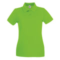 Lime - Front - Fruit of the Loom Womens-Ladies Premium Fitted Short-Sleeved Polo Shirt