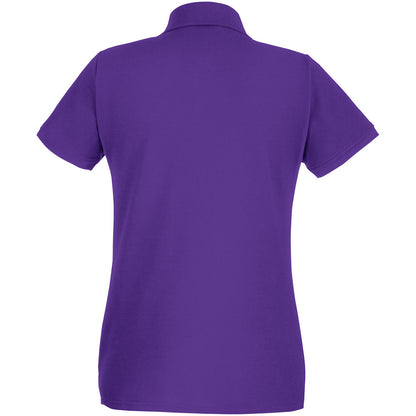 Purple - Back - Fruit Of The Loom Womens-Ladies Premium Fitted Short-Sleeved Polo Shirt
