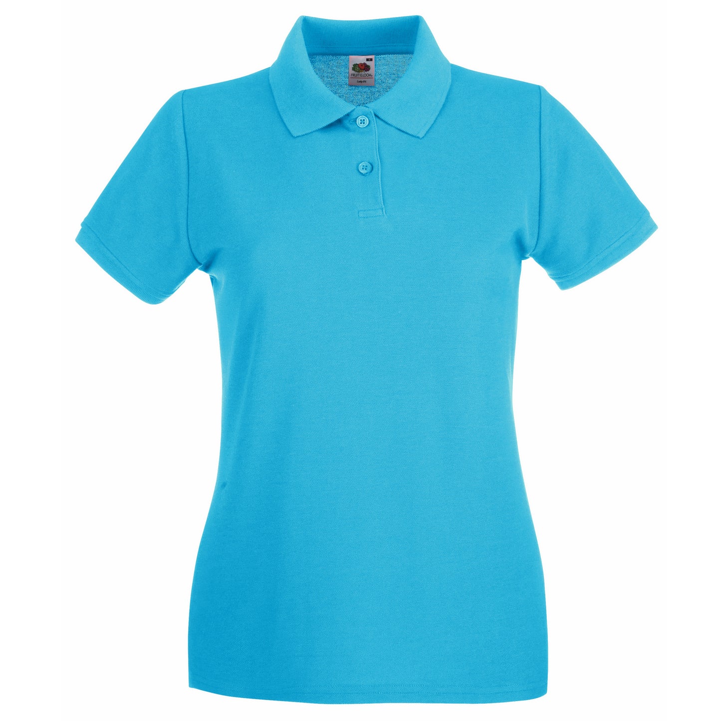 Azure Blue - Front - Fruit Of The Loom Womens-Ladies Premium Fitted Short-Sleeved Polo Shirt