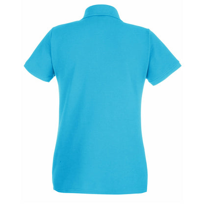 Azure Blue - Back - Fruit Of The Loom Womens-Ladies Premium Fitted Short-Sleeved Polo Shirt