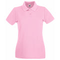 Light Pink - Front - Fruit Of The Loom Ladies Lady-Fit Premium Short Sleeve Polo Shirt