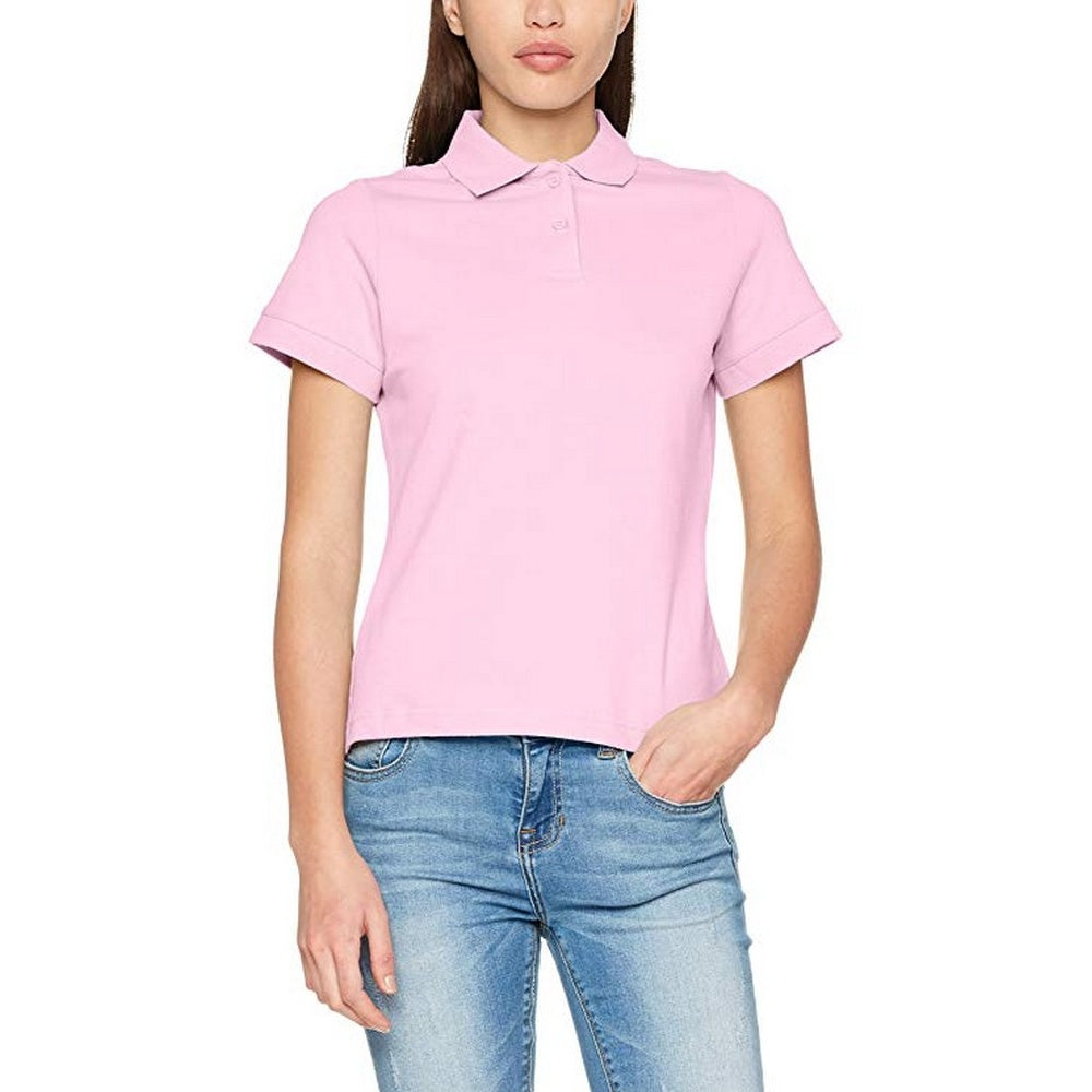 Light Pink - Back - Fruit Of The Loom Womens-Ladies Premium Fitted Short-Sleeved Polo Shirt