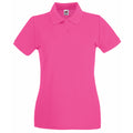 Fuchsia - Front - Fruit Of The Loom Ladies Lady-Fit Premium Short Sleeve Polo Shirt