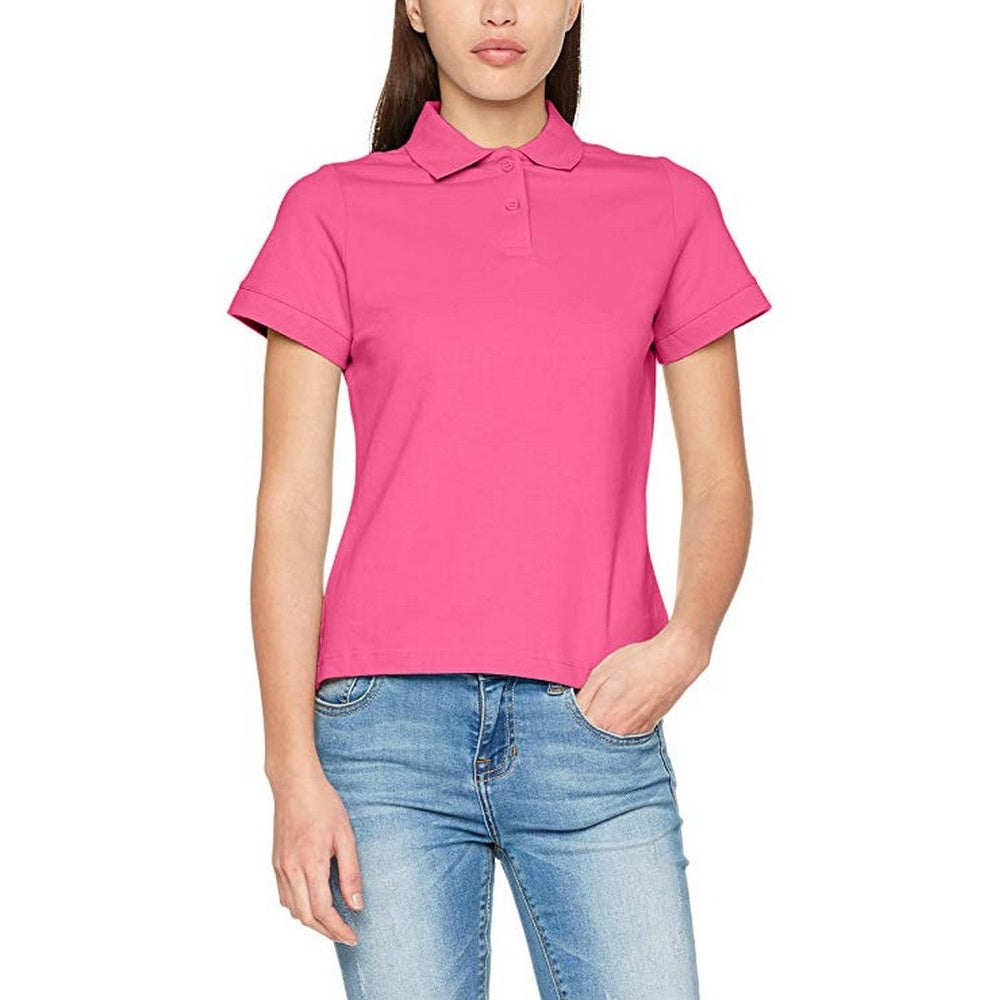 Fuchsia - Back - Fruit Of The Loom Womens-Ladies Premium Fitted Short-Sleeved Polo Shirt