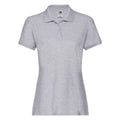 Athletic Heather Grey - Front - Fruit Of The Loom Ladies Lady-Fit Premium Short Sleeve Polo Shirt