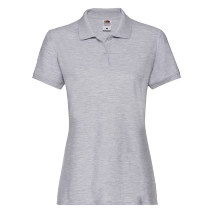 Athletic Heather Grey - Front - Fruit Of The Loom Womens-Ladies Premium Fitted Short-Sleeved Polo Shirt