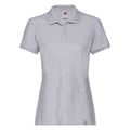 Athletic Heather Grey - Front - Fruit of the Loom Womens-Ladies Premium Fitted Short-Sleeved Polo Shirt