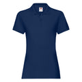 Navy - Front - Fruit Of The Loom Ladies Lady-Fit Premium Short Sleeve Polo Shirt