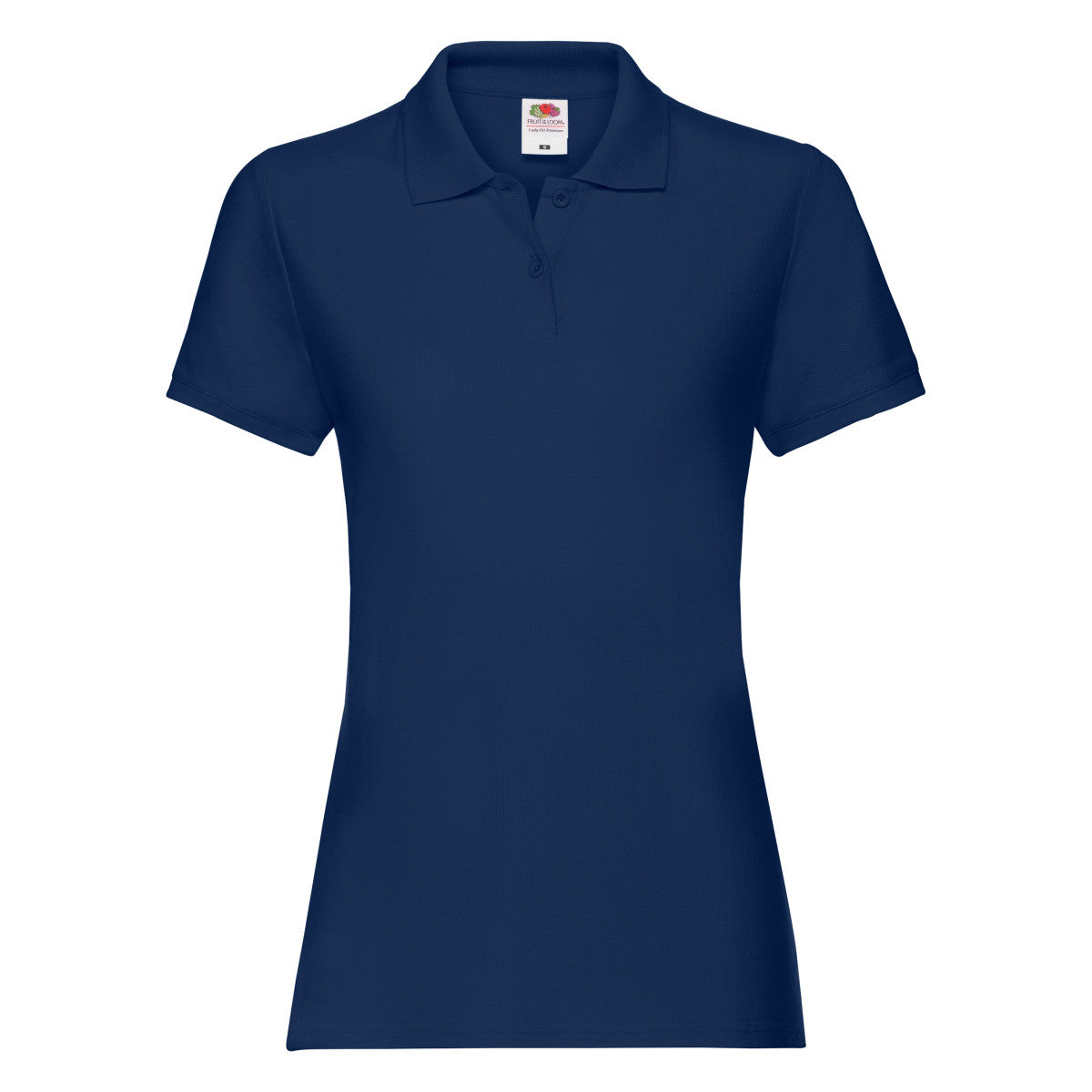Navy - Front - Fruit Of The Loom Womens-Ladies Premium Fitted Short-Sleeved Polo Shirt