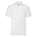 White - Front - Fruit Of The Loom Ladies Lady-Fit Premium Short Sleeve Polo Shirt