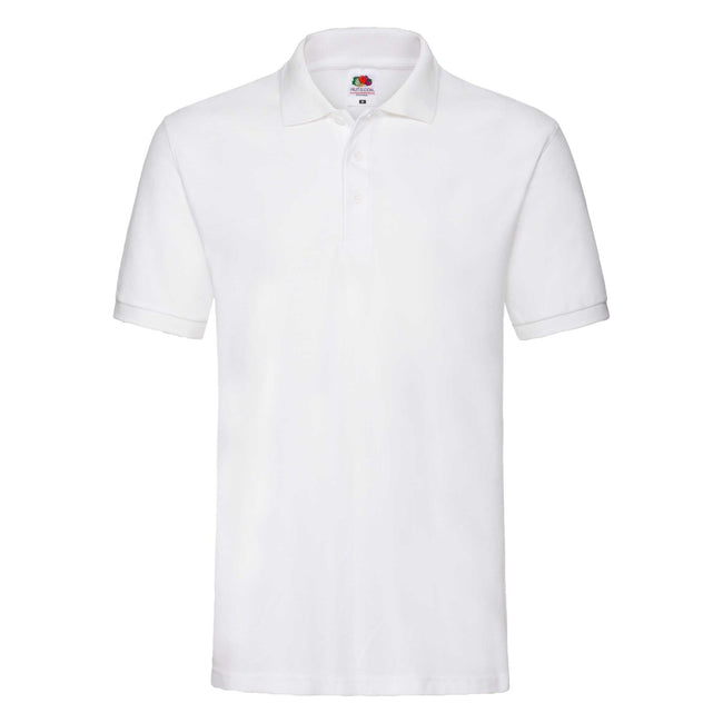 White - Front - Fruit of the Loom Womens-Ladies Premium Fitted Short-Sleeved Polo Shirt