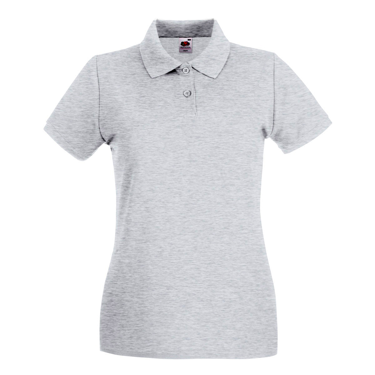 Heather Grey - Front - Fruit Of The Loom Womens-Ladies Premium Fitted Short-Sleeved Polo Shirt