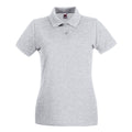 Heather Grey - Front - Fruit of the Loom Womens-Ladies Premium Fitted Short-Sleeved Polo Shirt