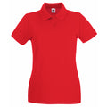 Red - Front - Fruit Of The Loom Ladies Lady-Fit Premium Short Sleeve Polo Shirt