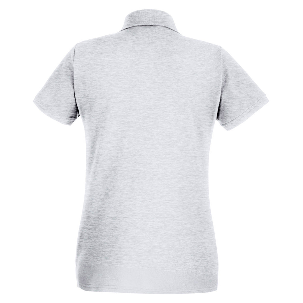 Heather Grey - Back - Fruit Of The Loom Womens-Ladies Premium Fitted Short-Sleeved Polo Shirt
