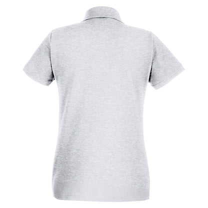 Heather Grey - Back - Fruit Of The Loom Womens-Ladies Premium Fitted Short-Sleeved Polo Shirt