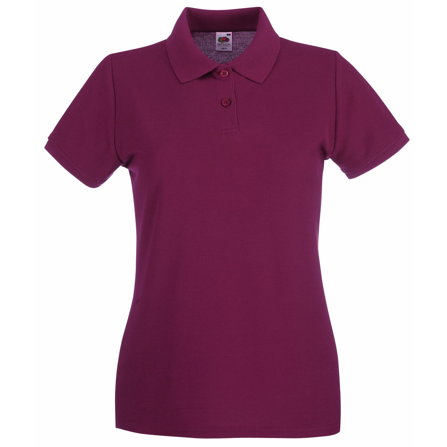 Burgundy - Front - Fruit Of The Loom Womens-Ladies Premium Fitted Short-Sleeved Polo Shirt