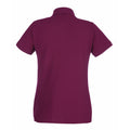 Burgundy - Back - Fruit of the Loom Womens-Ladies Premium Fitted Short-Sleeved Polo Shirt