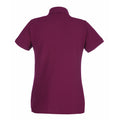 Burgundy - Back - Fruit Of The Loom Ladies Lady-Fit Premium Short Sleeve Polo Shirt