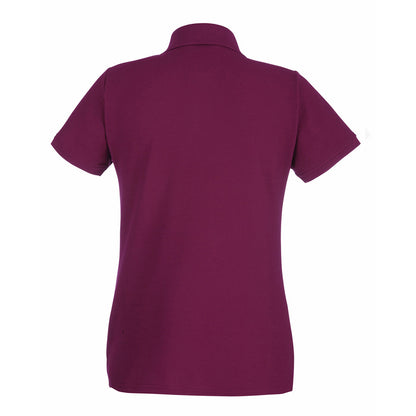 Burgundy - Back - Fruit Of The Loom Womens-Ladies Premium Fitted Short-Sleeved Polo Shirt