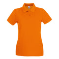 Orange - Front - Fruit Of The Loom Ladies Lady-Fit Premium Short Sleeve Polo Shirt