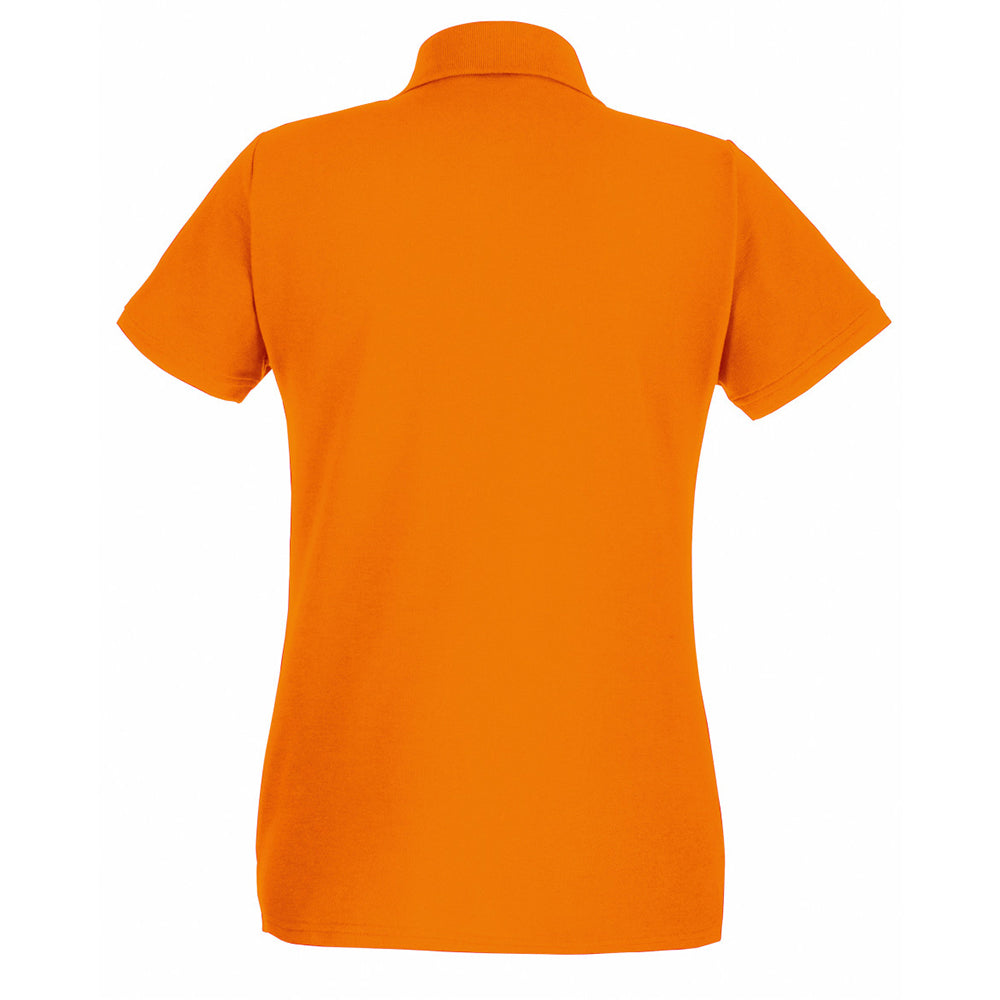 Orange - Back - Fruit Of The Loom Womens-Ladies Premium Fitted Short-Sleeved Polo Shirt